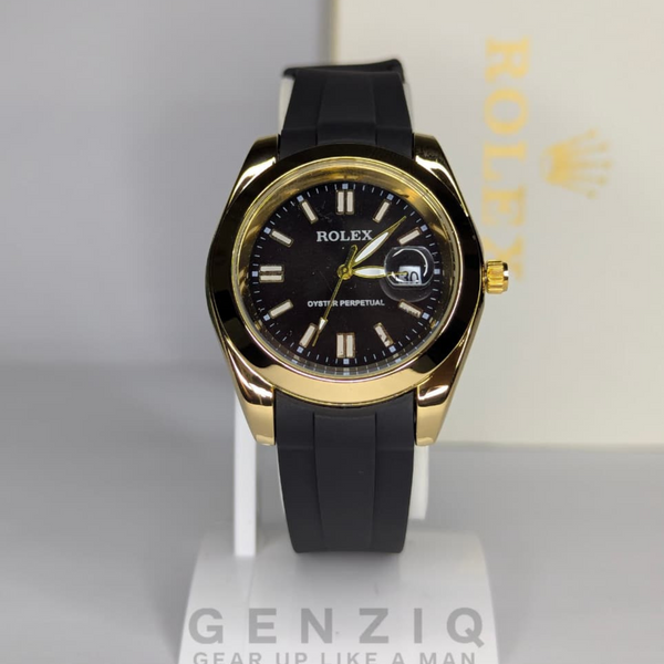 ROLEX OYSTER PERPETUAL (Black & Gold)