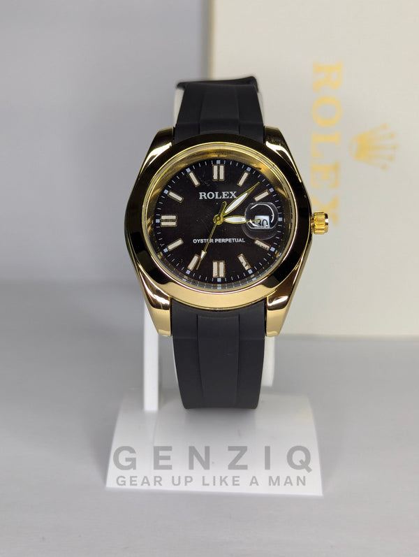 ROLEX OYSTER PERPETUAL (Black & Gold)