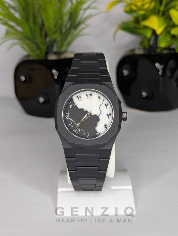 Arabic Aura Black-White Dial
