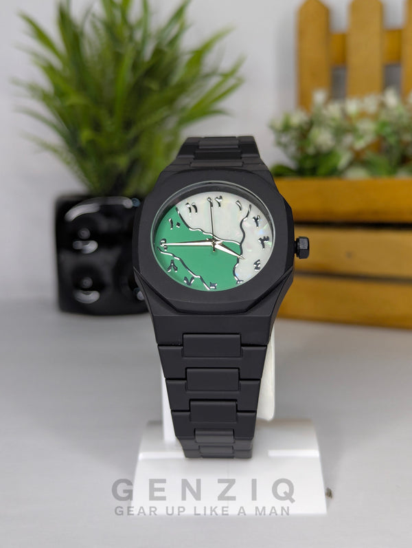 Arabic Aura Green-White Dial