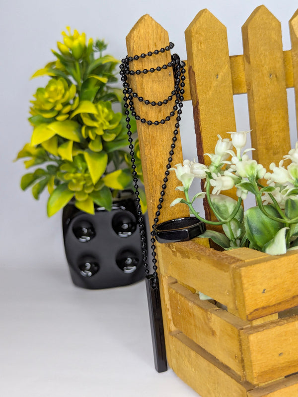 Steel-Bar Pendant & Ring Combo (2 Colours)